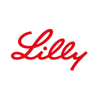 The Lilly logo is shown. It is comprised of the word "Lilly" in a stylised, thick red font.