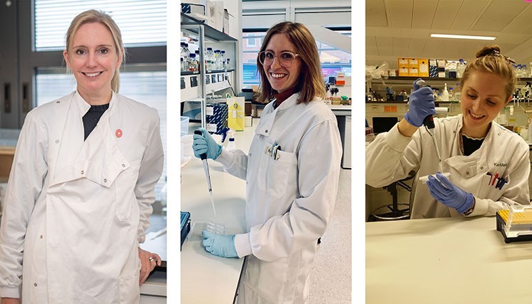 Professor Leonie Young, A researcher and Kate Makin