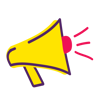 A graphic of a yellow megaphone