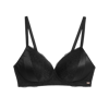 Product photo of a lacy black post-surgery bra